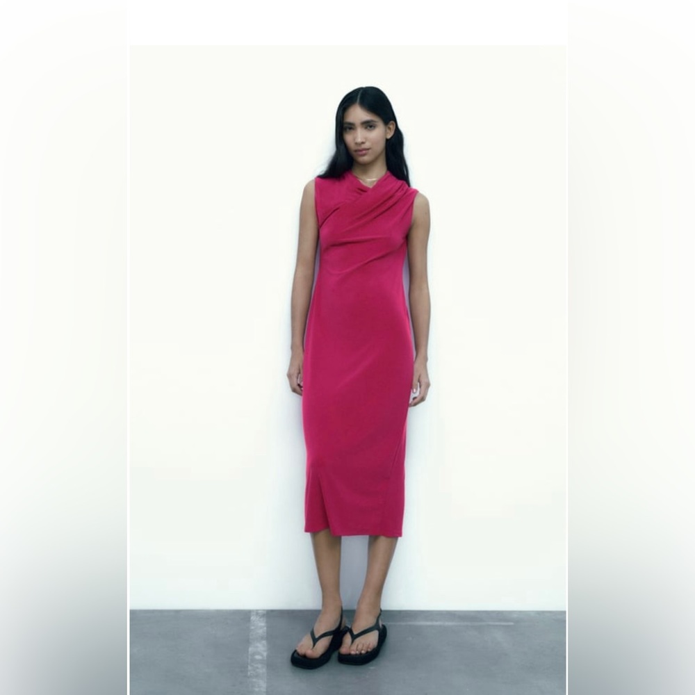 NWT Zara Pink Midi Dress